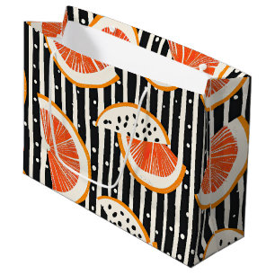 Bold Citrus Slice Stripes (8) Large Gift Bag