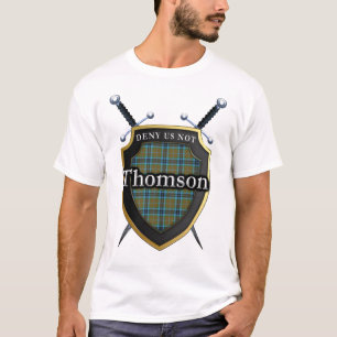 Bold Clan Thomson Tartan Scottish Shield T-Shirt