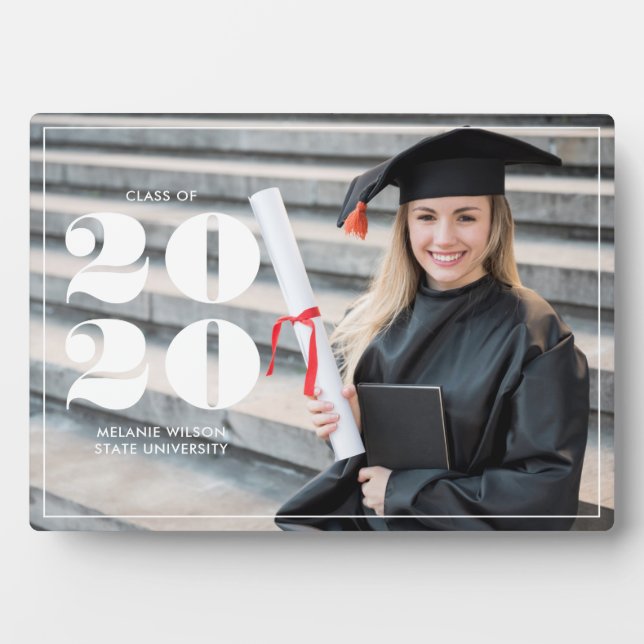 Bold "Class of 2021" Personalized Graduation Plaque (Front)