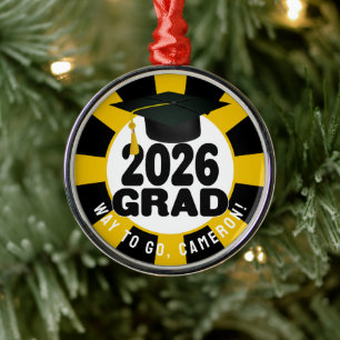 Bold Class of 2026 Graduation Metal Ornament
