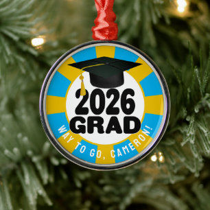 Bold Class of 2026 Graduation Metal Ornament