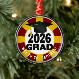 Bold Class of 2026 Graduation Metal Ornament