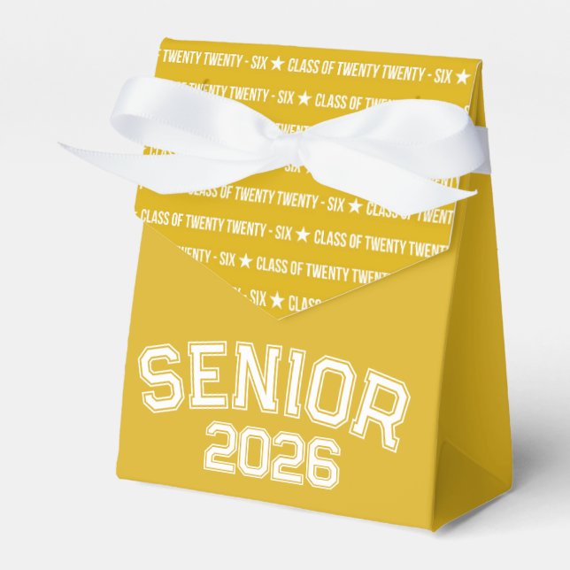 Bold Class of 2026 Graduation Pattern Favor Box (Front Side)
