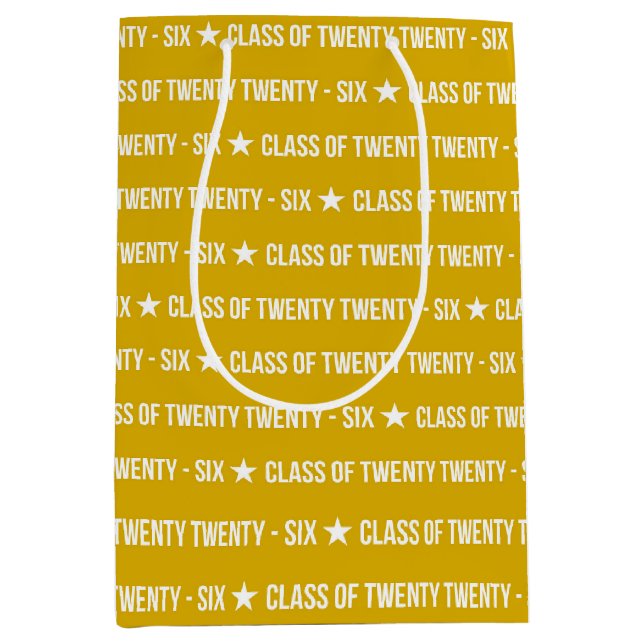 Bold Class of 2026 Graduation Pattern Medium Gift Bag (Front)