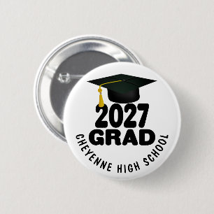 Bold Class of 2027 Graduation 2 Inch Round Button