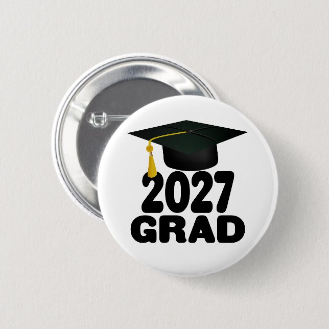 Bold Class of 2027 Graduation 2 Inch Round Button (Front & Back)