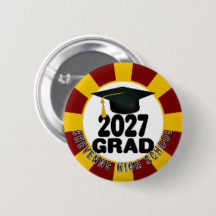 Bold Class of 2027 Graduation 2 Inch Round Button