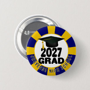 Bold Class of 2027 Graduation 2 Inch Round Button