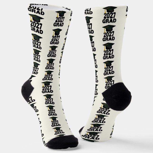 Bold Class of 2027 Graduation Socks (Angled)