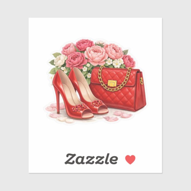 Bold Classic Red High Heels Luxury Quilted Purse  (Sheet)