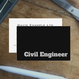 Bold & Clear Civil Engineer Design Business Card