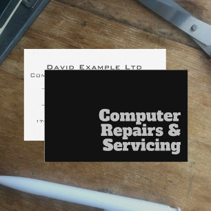 Bold & Clear Computer Repairs & Servicing Design Business Card