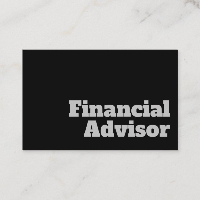 Bold & Clear Financial Advisor Design Business Card (Front)