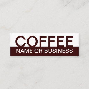 bold COFFEE colour customizable Mini Business Card