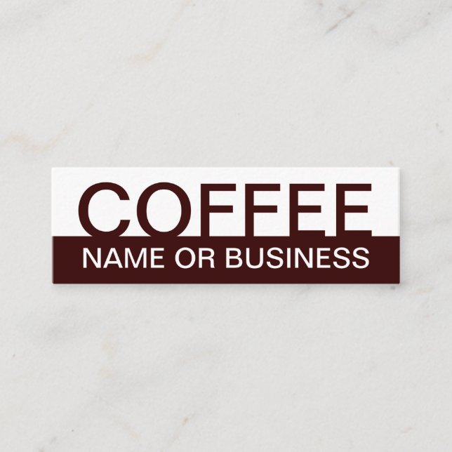 bold COFFEE colour customizable Mini Business Card (Front)