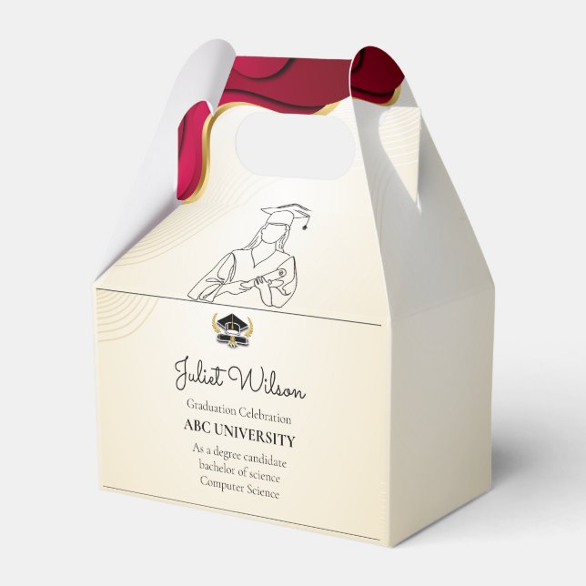 Bold college  graduation stylish commencement favor box (Front Side)