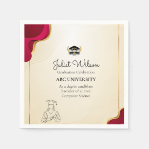 Bold college graduation stylish commencement napkin