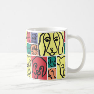 Bold Color Dog Faces Coffee Mug