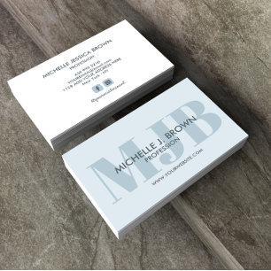 BOLD COLOR MONOGRAM PROFESSIONAL SOCIAL ACCOUNT BUSINESS CARD