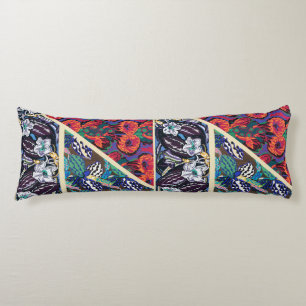 Bold Colorful Art Deco Floral Geometric Patterns Body Pillow