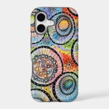 Bold Colorful Circle Doodle iPhone 11 Case