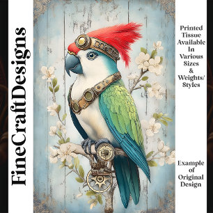 Bold Colorful Fantasy Bird Parrot J8L Decoupage Tissue Paper
