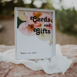 Bold Colorful Floral | Cards and Gifts Sign<br><div class="desc">This bold colorful floral | cards and gifts sign will go wonderfully with your bright modern botanical wedding. The large watercolor blush pink, burnt orange, dusty rose flowers, and glimpses of peaches or apricot within the greenery give this design a vibrant, elegant boho garden feel. The unique design has a...</div>