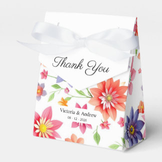 Bold Colorful Floral Favor Box