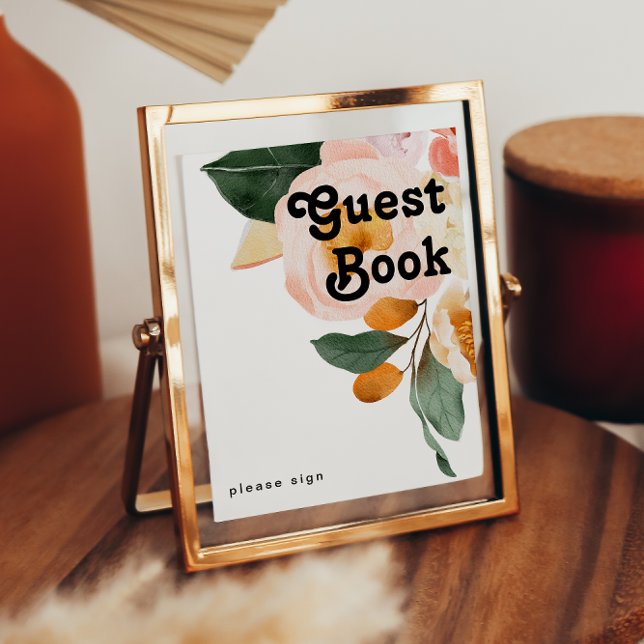 Bold Colorful Floral | Guest Book Sign (Creator Uploaded)