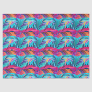 Bold colorful foliage feathers tissue paper