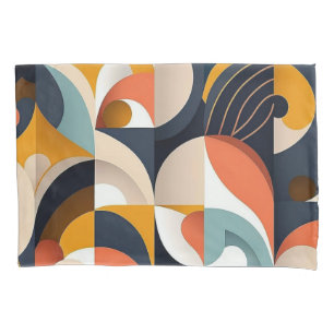Bold Colorful Mid Century Modern Pillowcase
