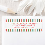Bold Colorful Stripes Modern Return Address Label<br><div class="desc">These modern styled return address labels feature multicolored vertical stripes in shades of green,  lime,  orange,  red,  aqua,  coral peach,  and brown. They coordinate perfectly with our Modern Bold Floral Christmas holiday photo cards! Of course,  they're great for general use as well!</div>