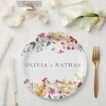 Bold Colorful Watercolor Wildflowers Wedding Paper Plate<br><div class="desc">Bold Colorful Watercolor Wildflowers Wedding Paper Plates

See matching collection in Niche and Nest Store</div>