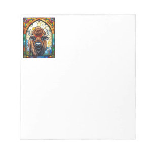Bold Colors Bison Buffalo Cottagecore Rustic Print Notepad