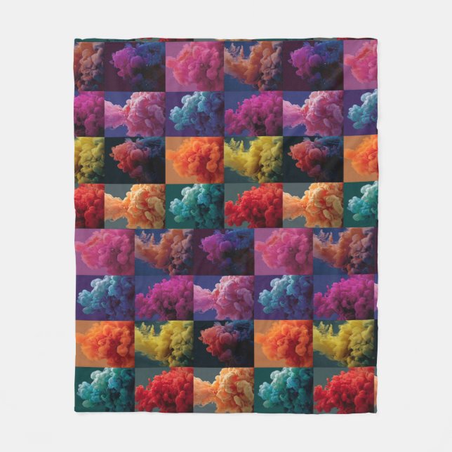 bold colour blocks fleece blanket (Front)