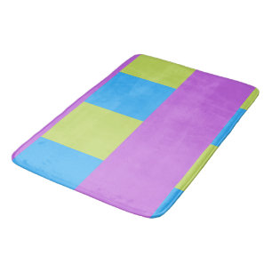 Bold Colour Blocks Green Blue Pink 4 Bath Mat