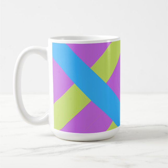 Bold Colour Blocks Green Blue Pink 7 Coffee Mug (Left)