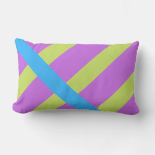 Bold Colour Blocks Green Blue Pink 7 Lumbar Pillow