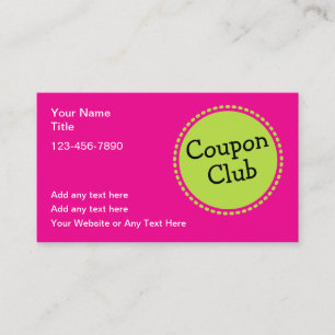 Bold Colour Coupon Club Business Cards 