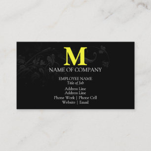 Bold Colour Monogram Modern Designer Style Business Card