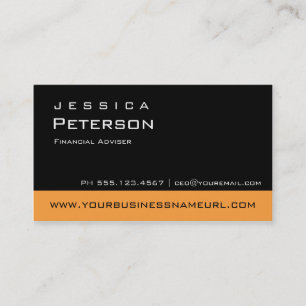 Bold Colour Orange Financial Advisor Business Business Card