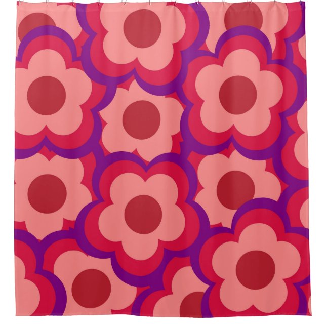 Bold Colour Retro Hippie Flower Pattern (Front)