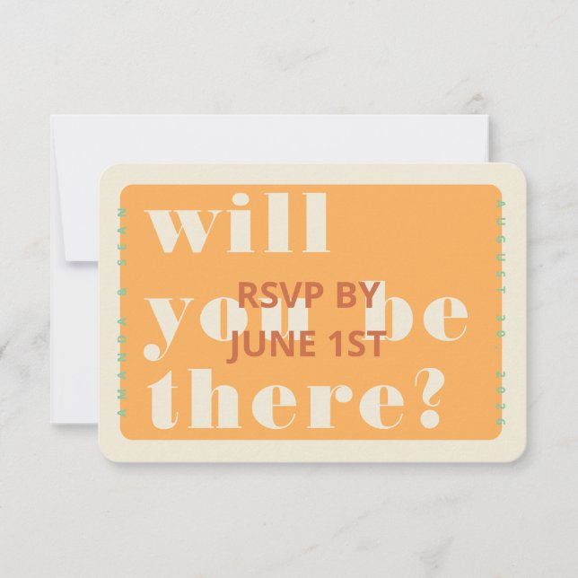 Bold Colour: RSVP Card (Front)