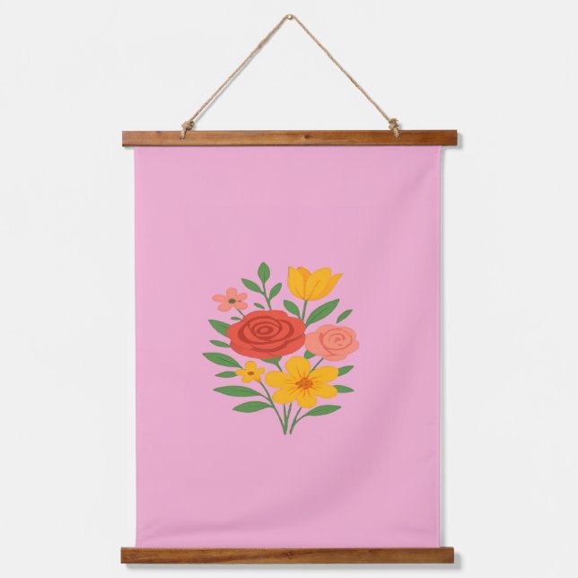 Bold Colour Seamless Botanical Design for  Hanging Tapestry (Front 3)