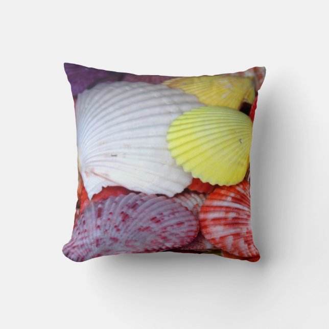Bold Colour Shells Throw Pillow (Front)