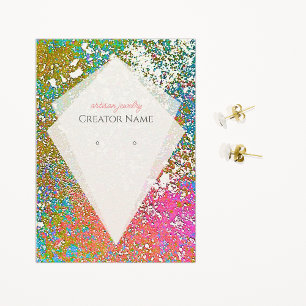 Bold Colour Splatter Custom Jewellery Display Card