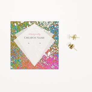 Bold Colour Splatter Square Jewellery Display Card