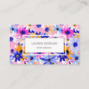 Bold Colour Vibrant Florals Business Card