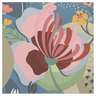 Bold Colourful Abstract Floral Fabric