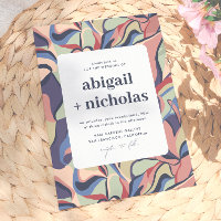 Bold Colourful Abstract Floral Unique Retro Weddin